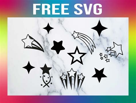 Download Free Shooting Star SVG, Shooting Star DXF, Cuttable File for Cricut